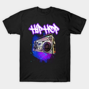 Hip Hop Boombox Purple X T-Shirt